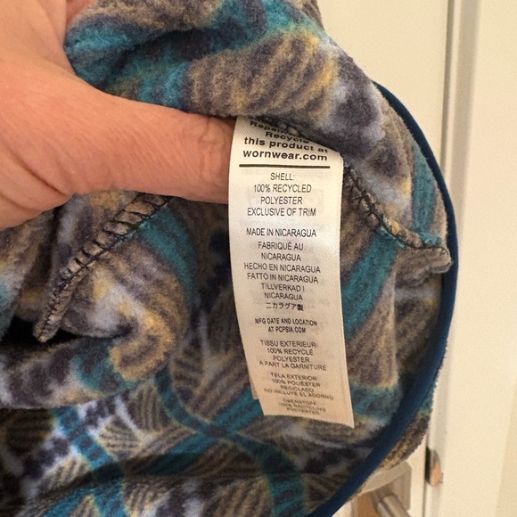 Patagonia Womens Synchilla Snap-T Pullover Medium Snow Beam Pale Periwinkle - Picture 4 of 6